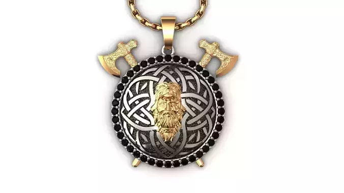Ethnic Norse Mythology Wolf Coat Berserker Necklace Men STL 17