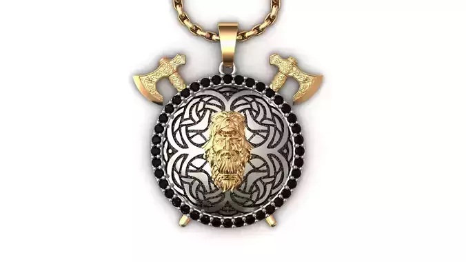 Ethnic Norse Mythology Wolf Coat Berserker Necklace Men STL 16