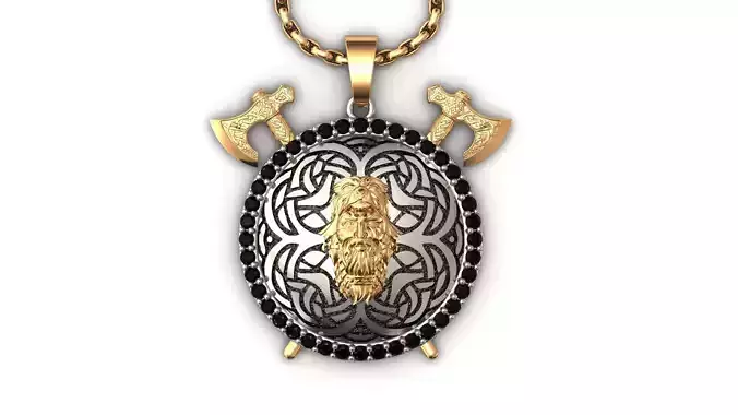 Ethnic Norse Mythology Wolf Coat Berserker Necklace Men STL 15