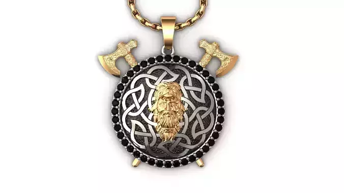 Ethnic Norse Mythology Wolf Coat Berserker Necklace Men STL 14