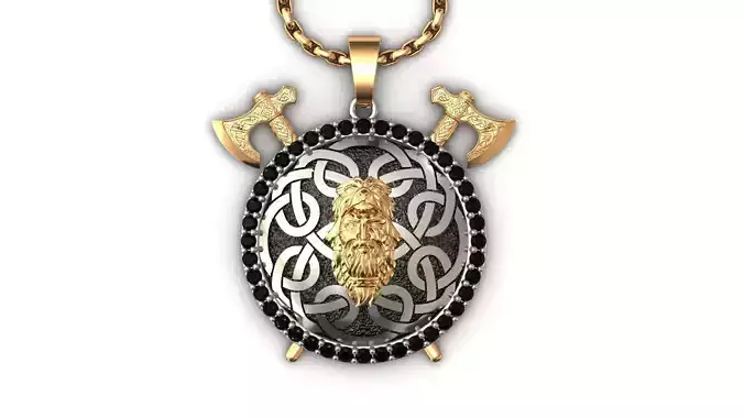 Ethnic Norse Mythology Wolf Coat Berserker Necklace Men STL 13