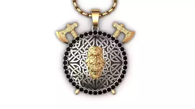 Ethnic Norse Mythology Wolf Coat Berserker Necklace Men STL 12