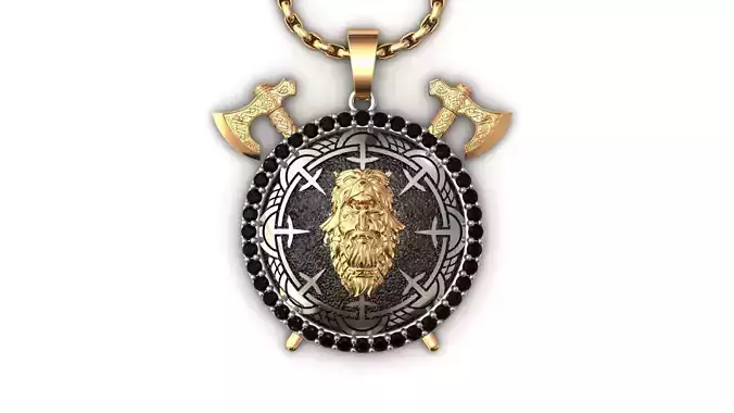 Ethnic Norse Mythology Wolf Coat Berserker Necklace Men STL 11