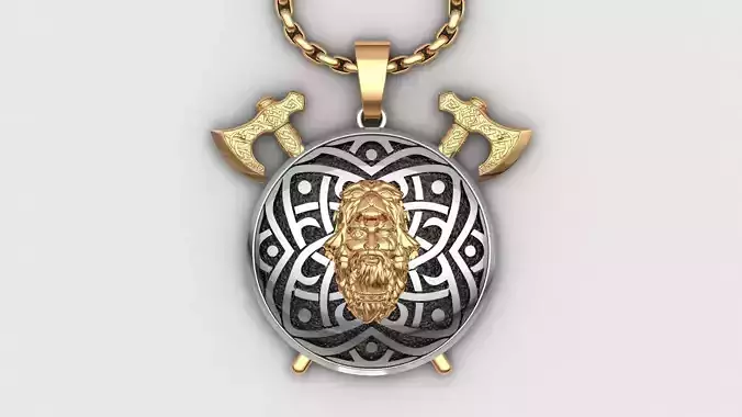Ethnic Norse Mythology Wolf Coat Berserker Necklace Men STL 10