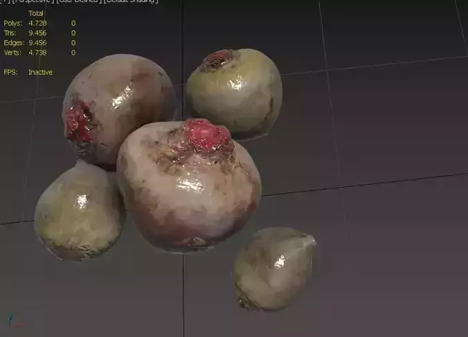 Beet Set02 Low-poly 3D model 3