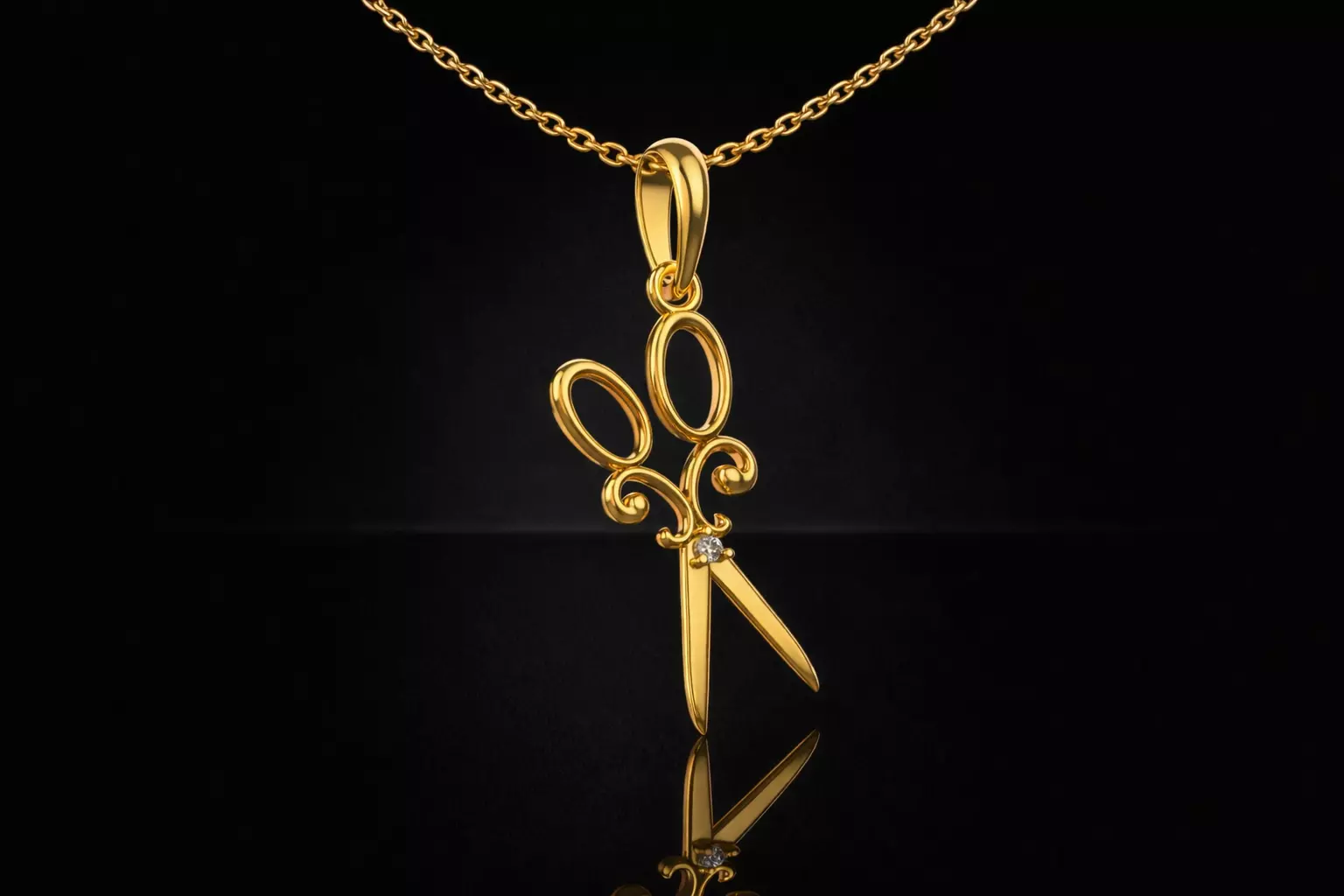Scissors Pendant Gold 3d model mesh 3D print model