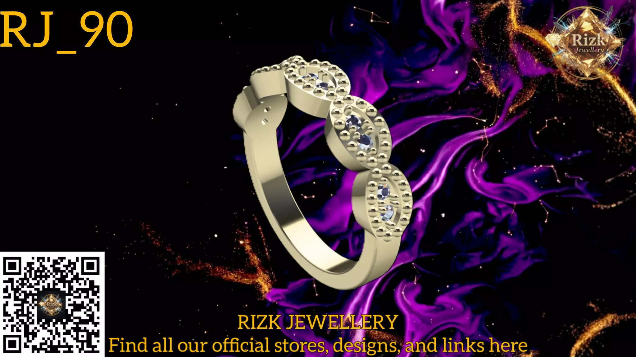 Beaded Oval Eternity Ring Model RJ90 3D print model
