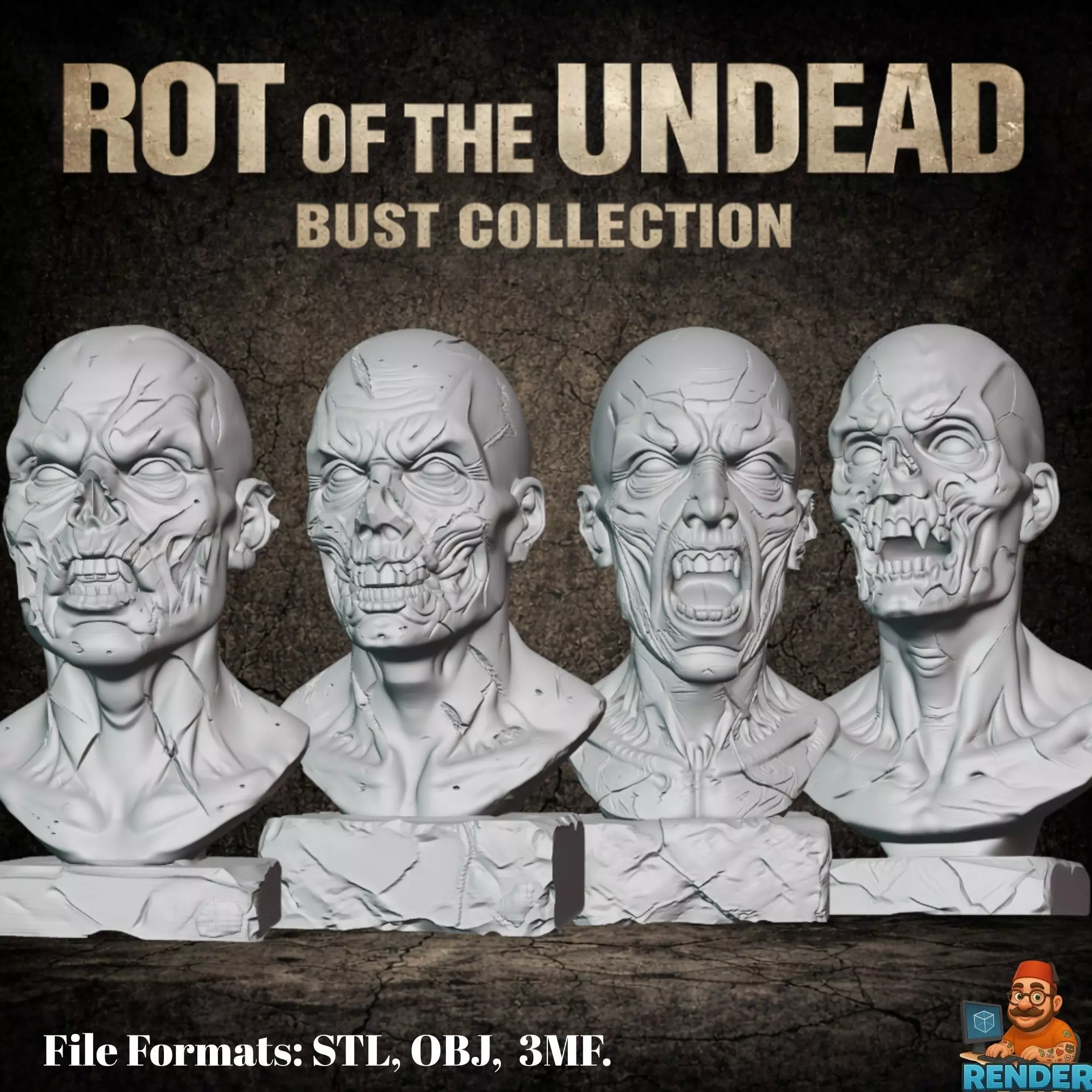 4 Rot of the Undead Bust Collection 3D print model
