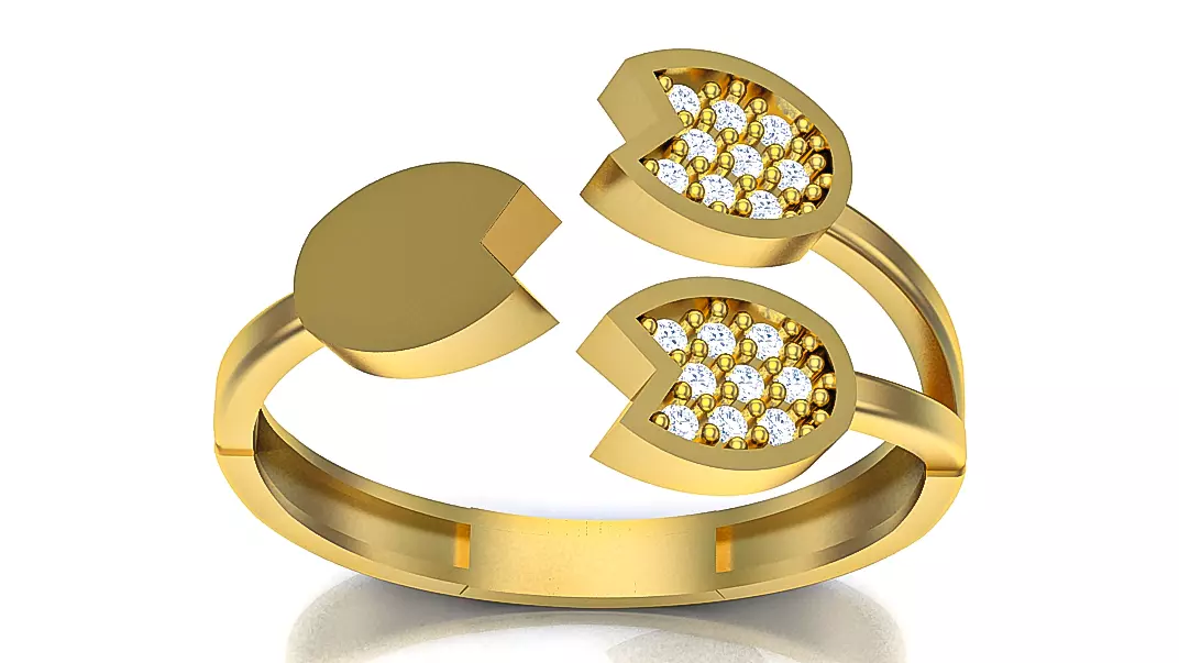 2 Pac-Man Gold Ring Ready for Production CAD CJRCTO-116 3D print model