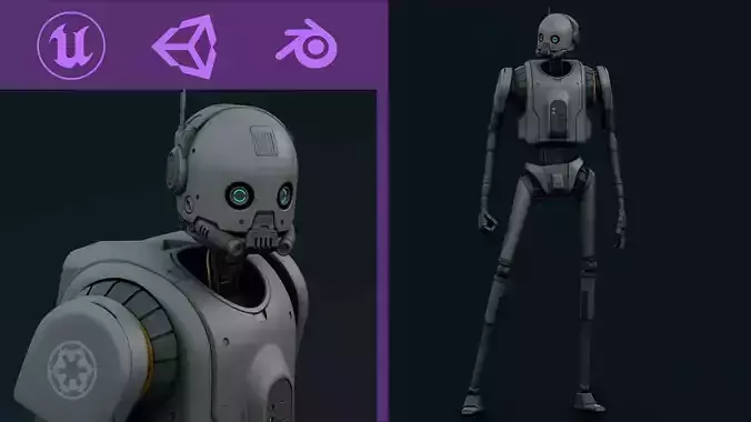 IMPERIAL DROID-04  Rigged for Unreal Engine - Unity - MIXAMO