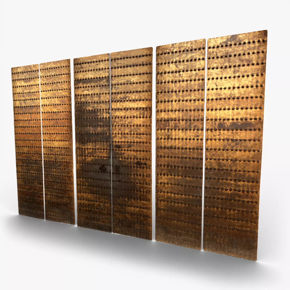 Ancient Bronze Riveted Doors Pack 3 Low-poly 3D model