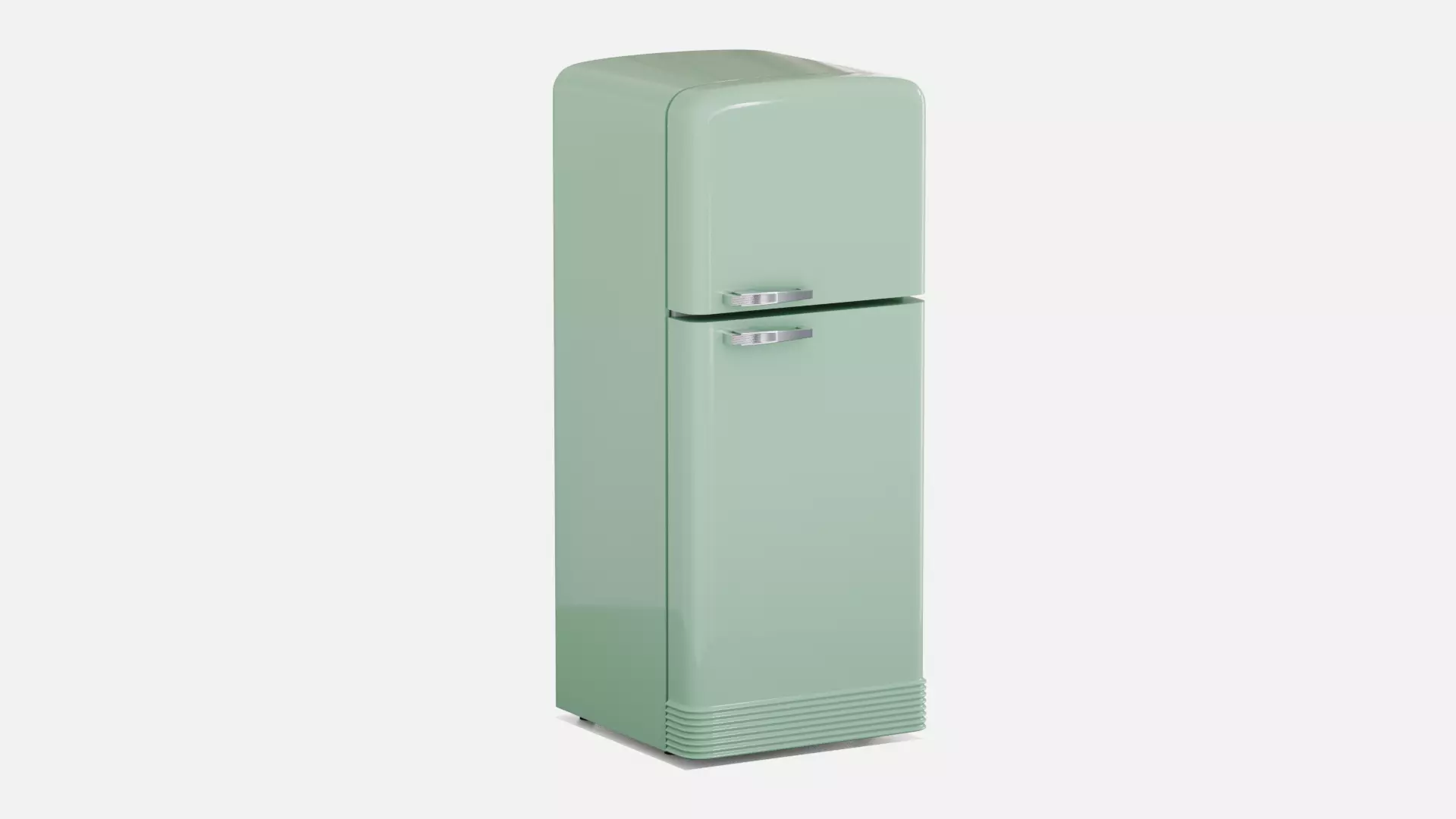 Retro fridge mint Low-poly 3D model