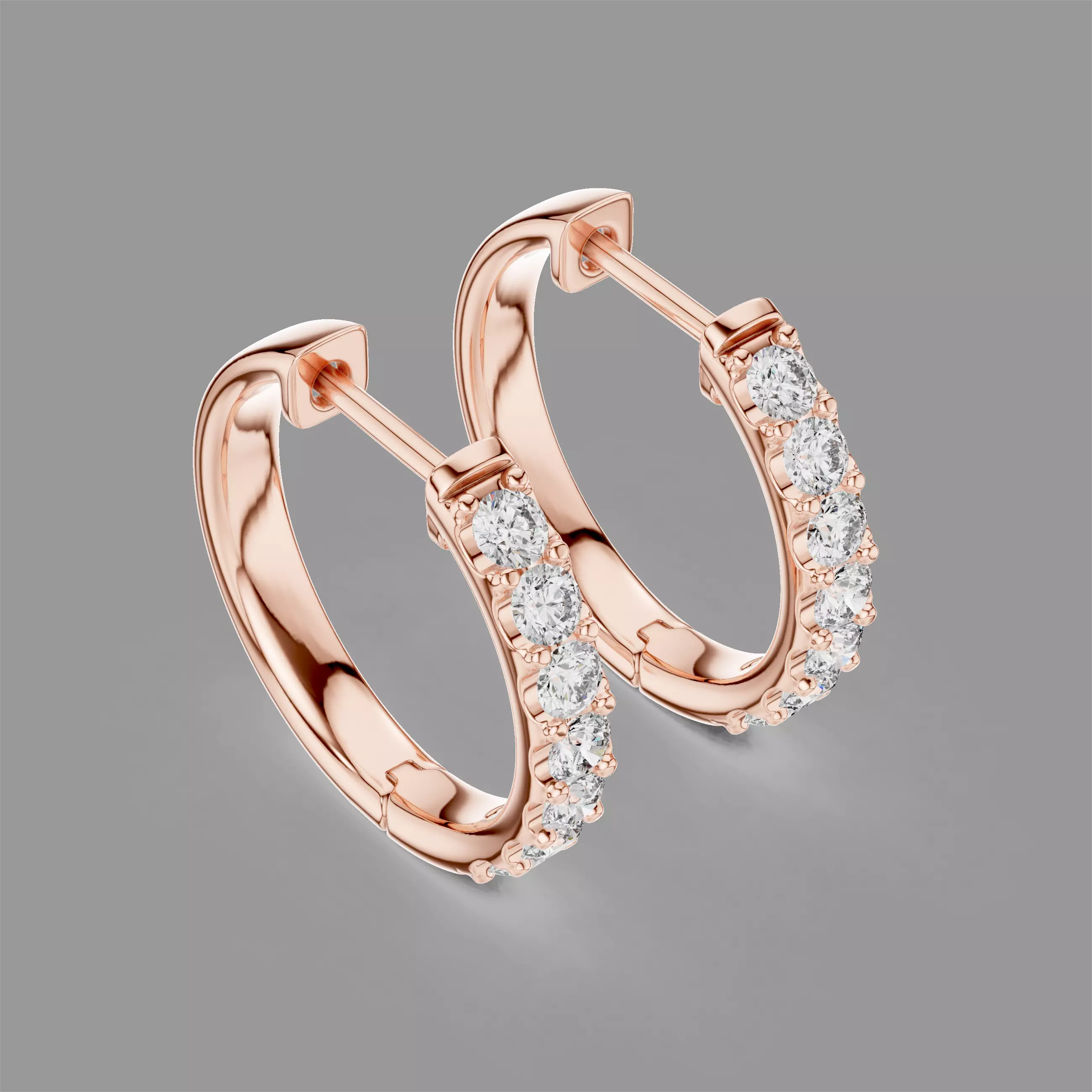 Diamond Hoops Earrings 3D print model