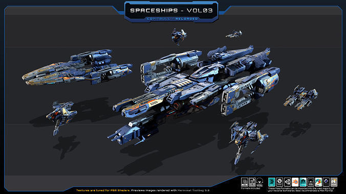 Spaceships Vol-03 Low-poly 3D model