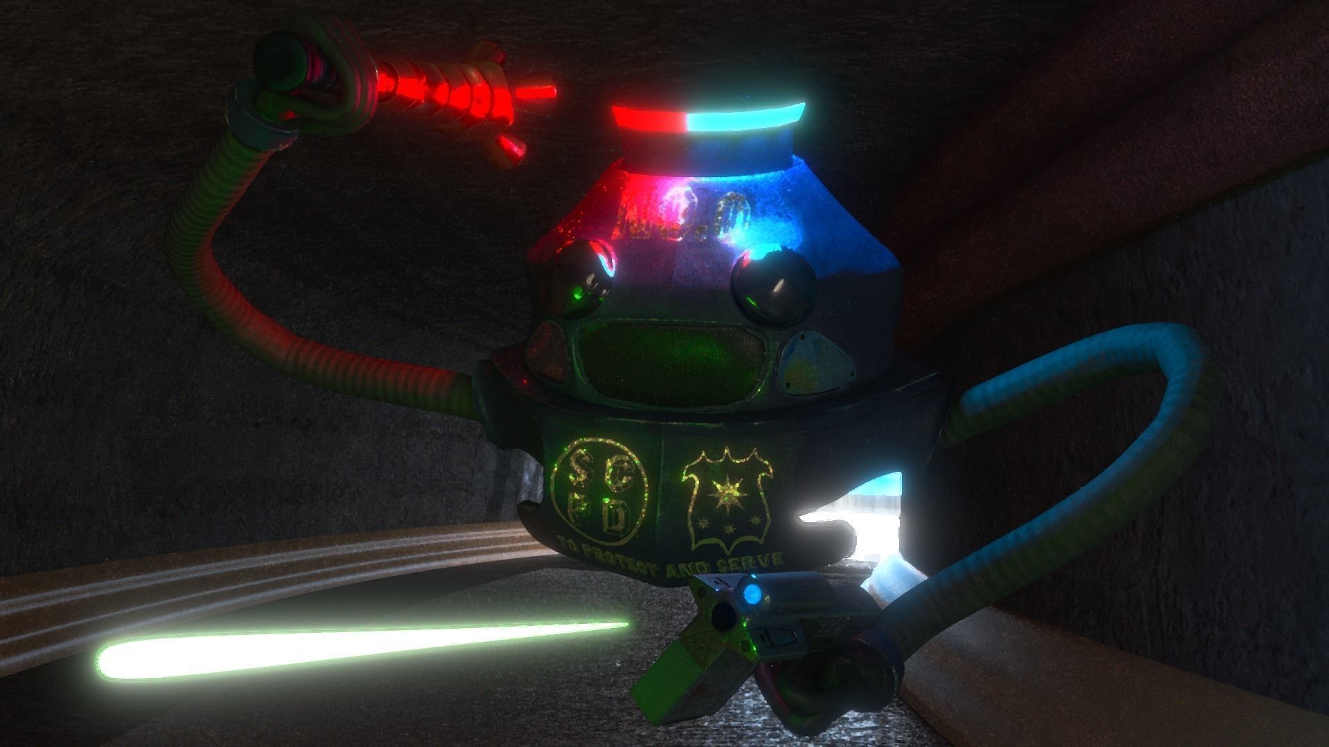 Police robot drone NO 0 Low-poly 3D model_4