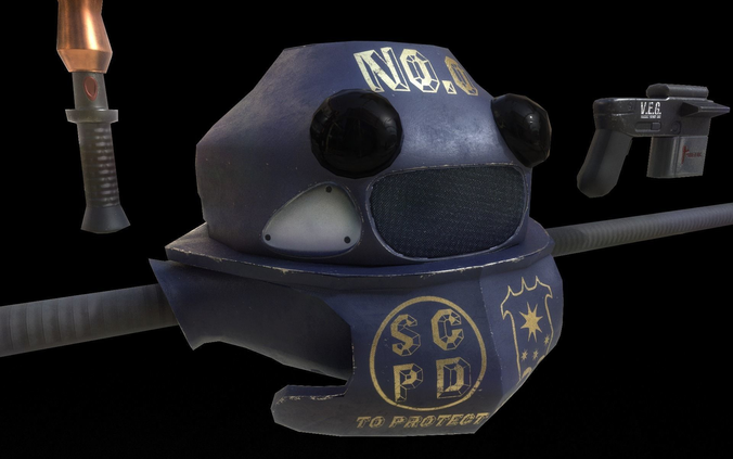 Police robot drone NO 0 Low-poly 3D model