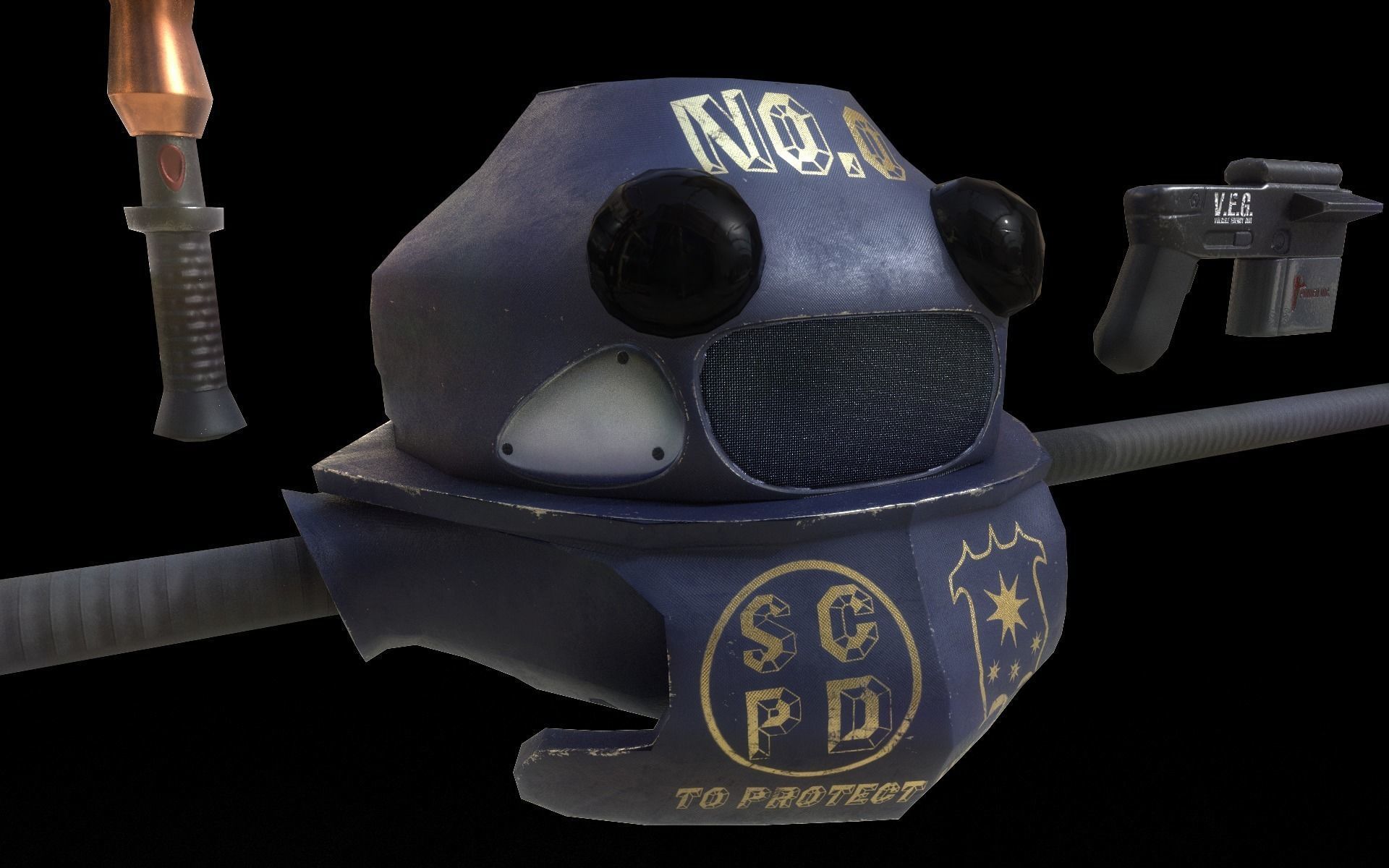 Police robot drone NO 0 Low-poly 3D model_0