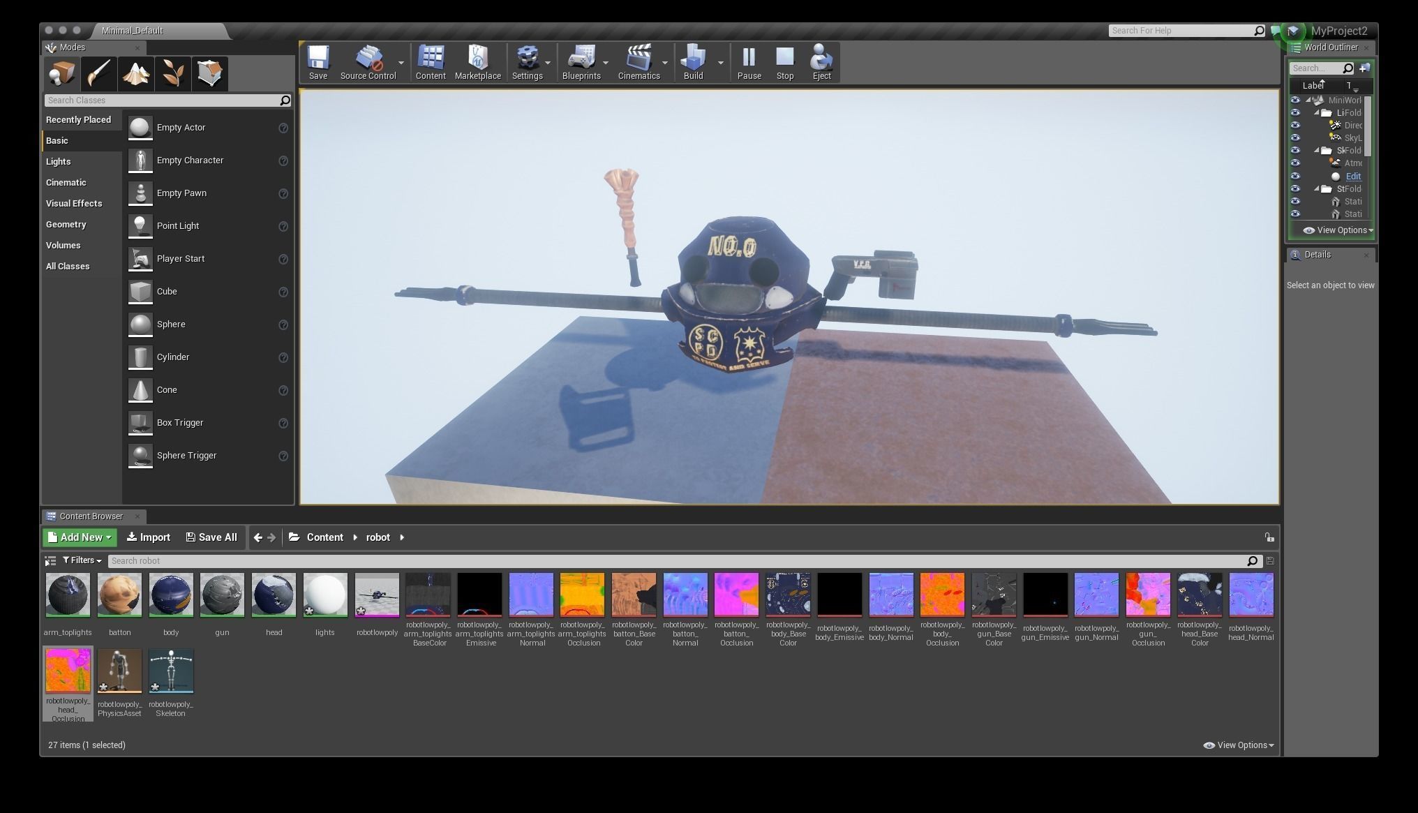 Police robot drone NO 0 Low-poly 3D model_3