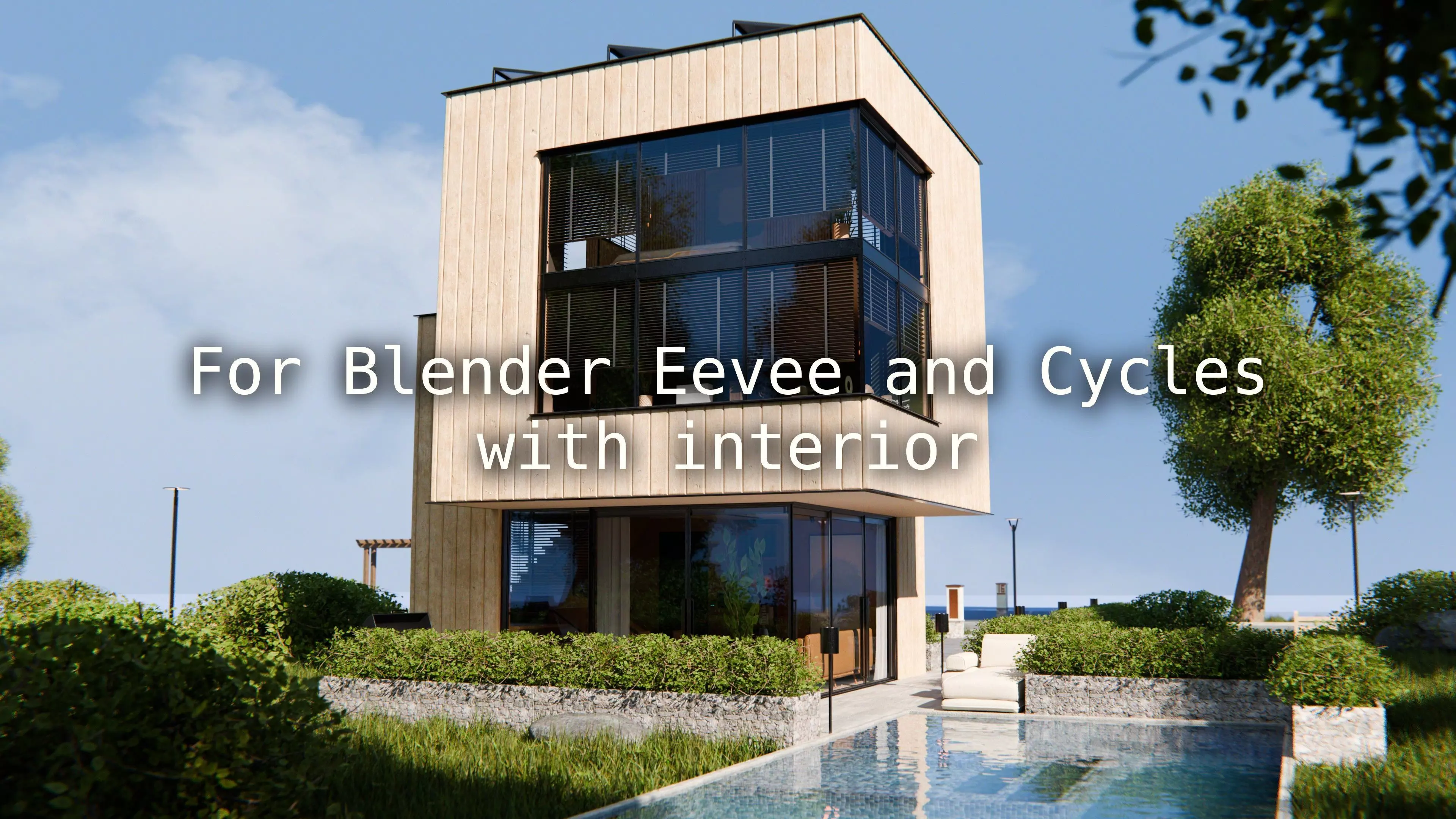 2026 Modern Modular House 17 for Blender Eevee and Cycles 3D model