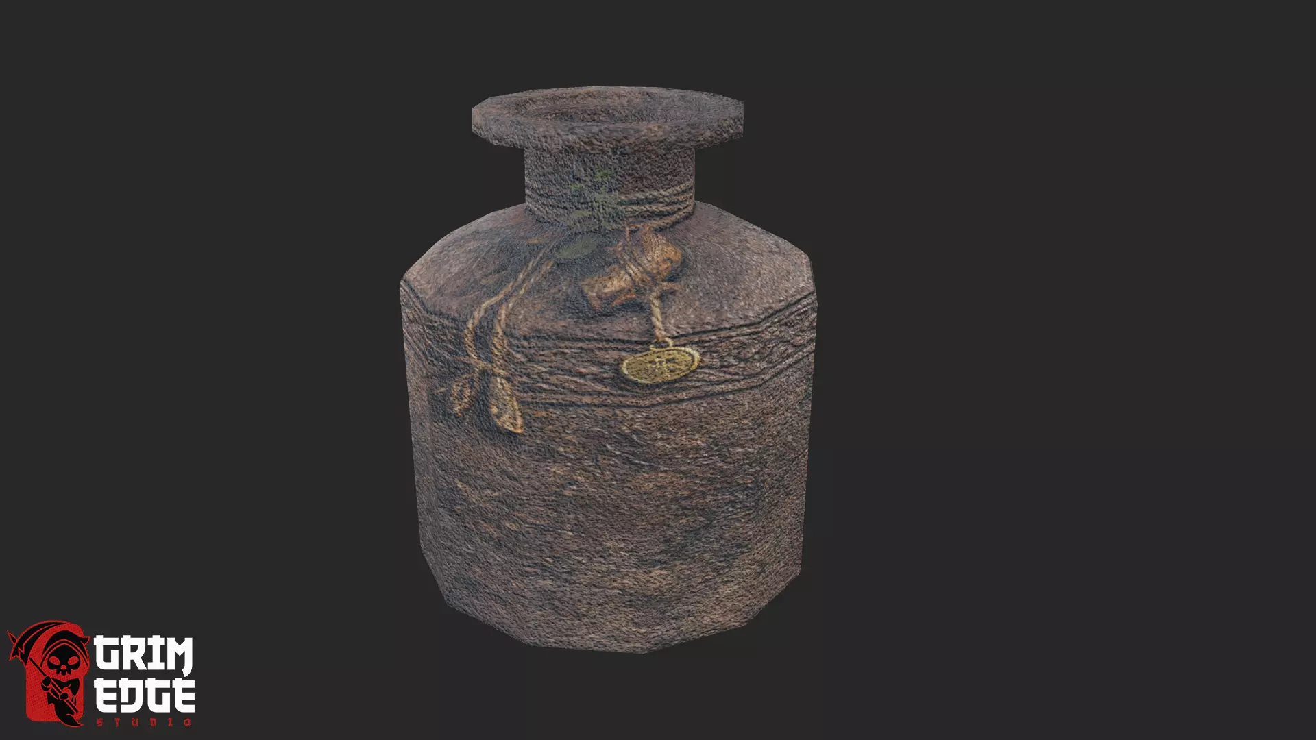 Rustic Herbal Storage Pot Low-poly 3D model