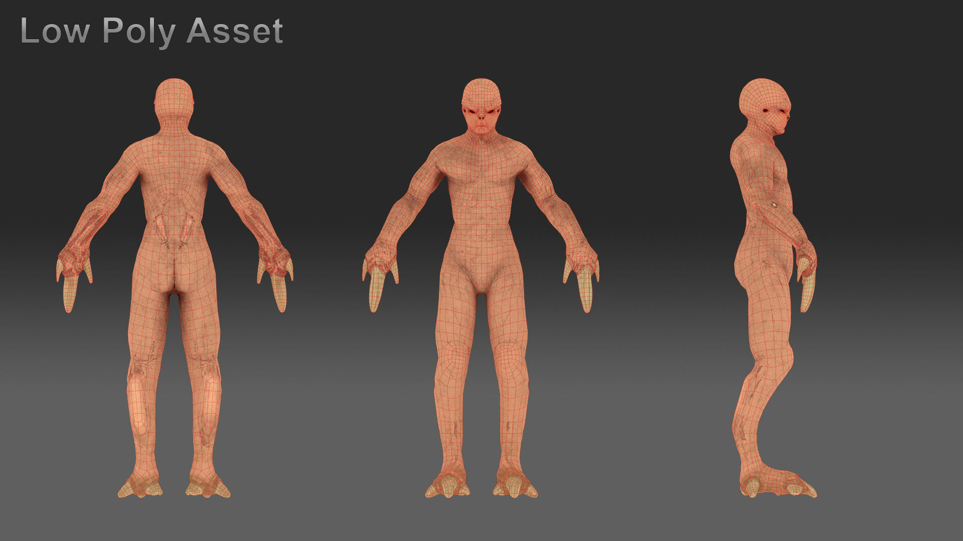 Jovian Alien Monster Low-poly 3D model_5