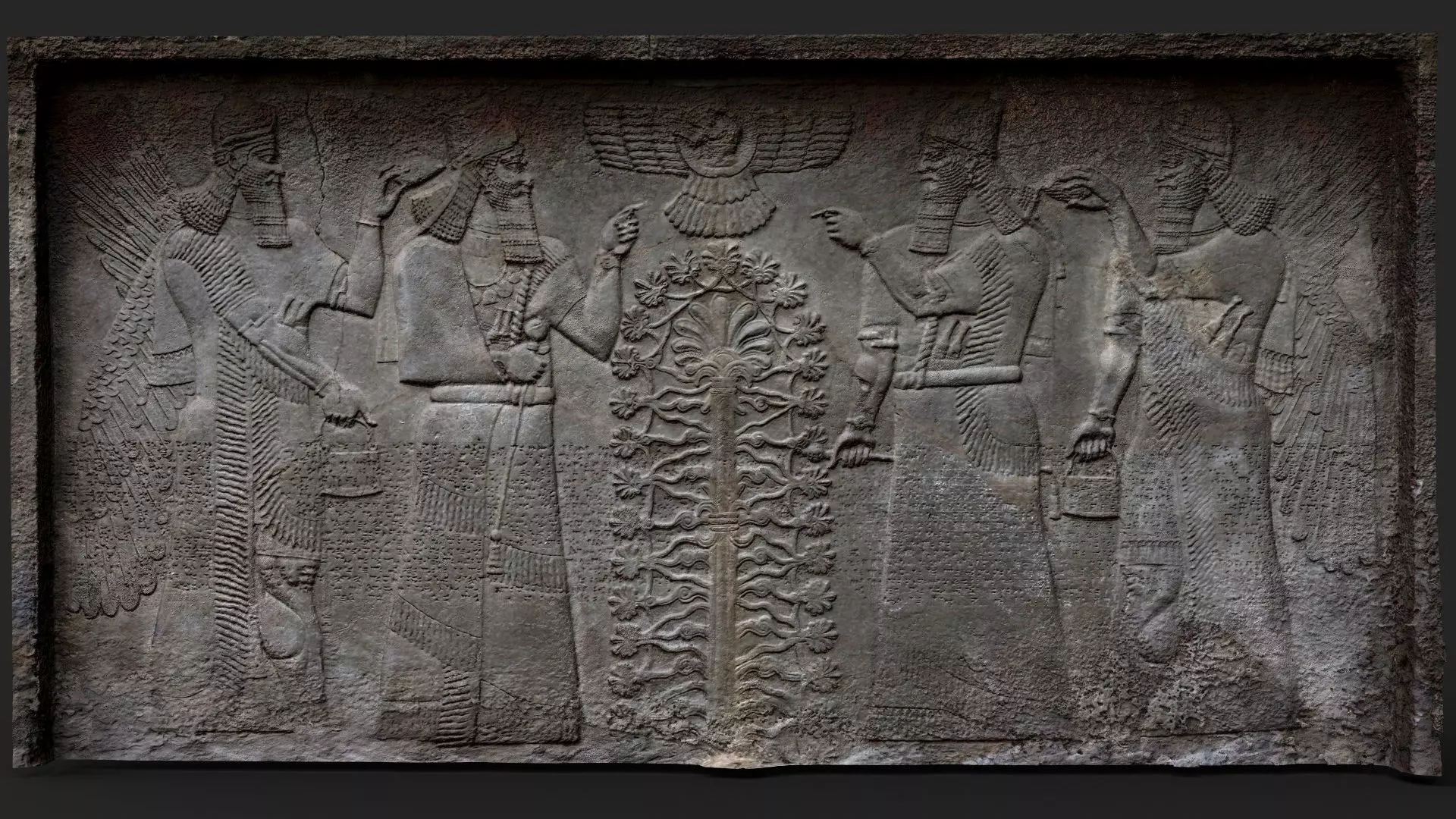 ancient temple midleast wall relief scan FREE Free low-poly 3D model
