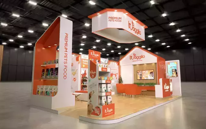 Premium Pet Food Exhibition Stand Design 3D model 2