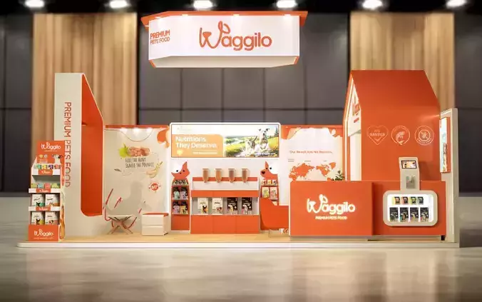 Premium Pet Food Exhibition Stand Design 3D model 3