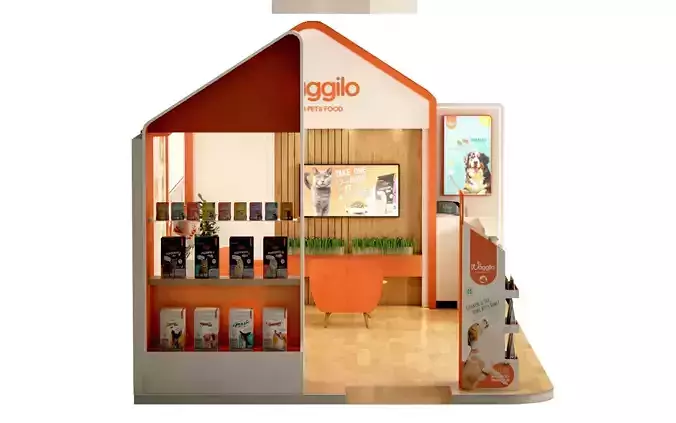 Premium Pet Food Exhibition Stand Design 3D model 5