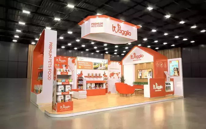Premium Pet Food Exhibition Stand Design 3D model