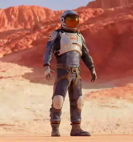 NASA White Spacesuit Concept for Spacewalk Mars Lunar or Moon 3D model ...