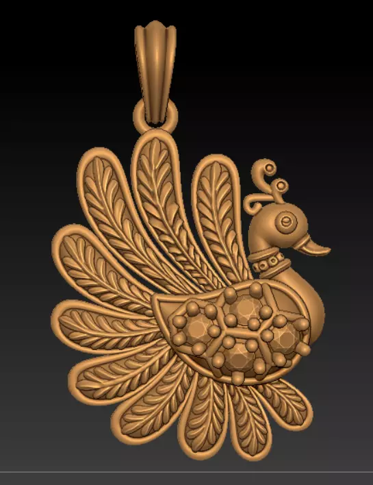 PEACOCK PENDANT 3D print model