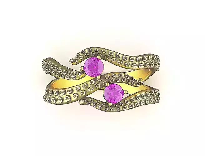 Octopus Tentacle Ring 4 Sea Flora Fauna Jewelry 