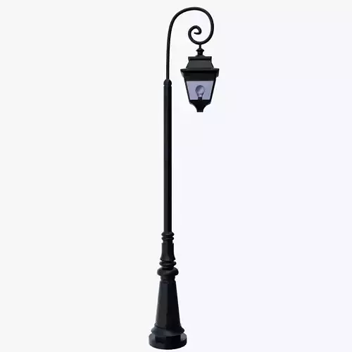 Classic Street Lamp PBR Low Poly All Quads