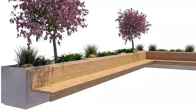 Modular Planter Bench Set