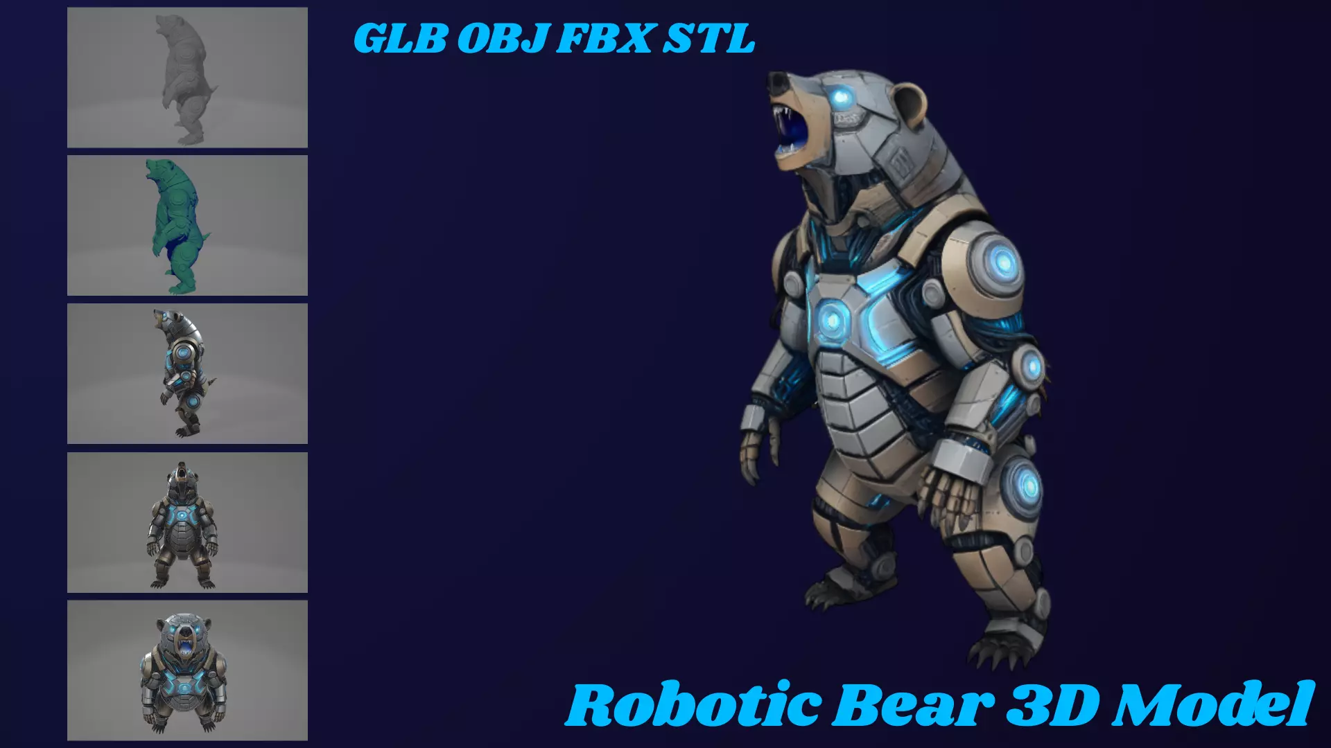 Robotic Bear - High Poy 3D model