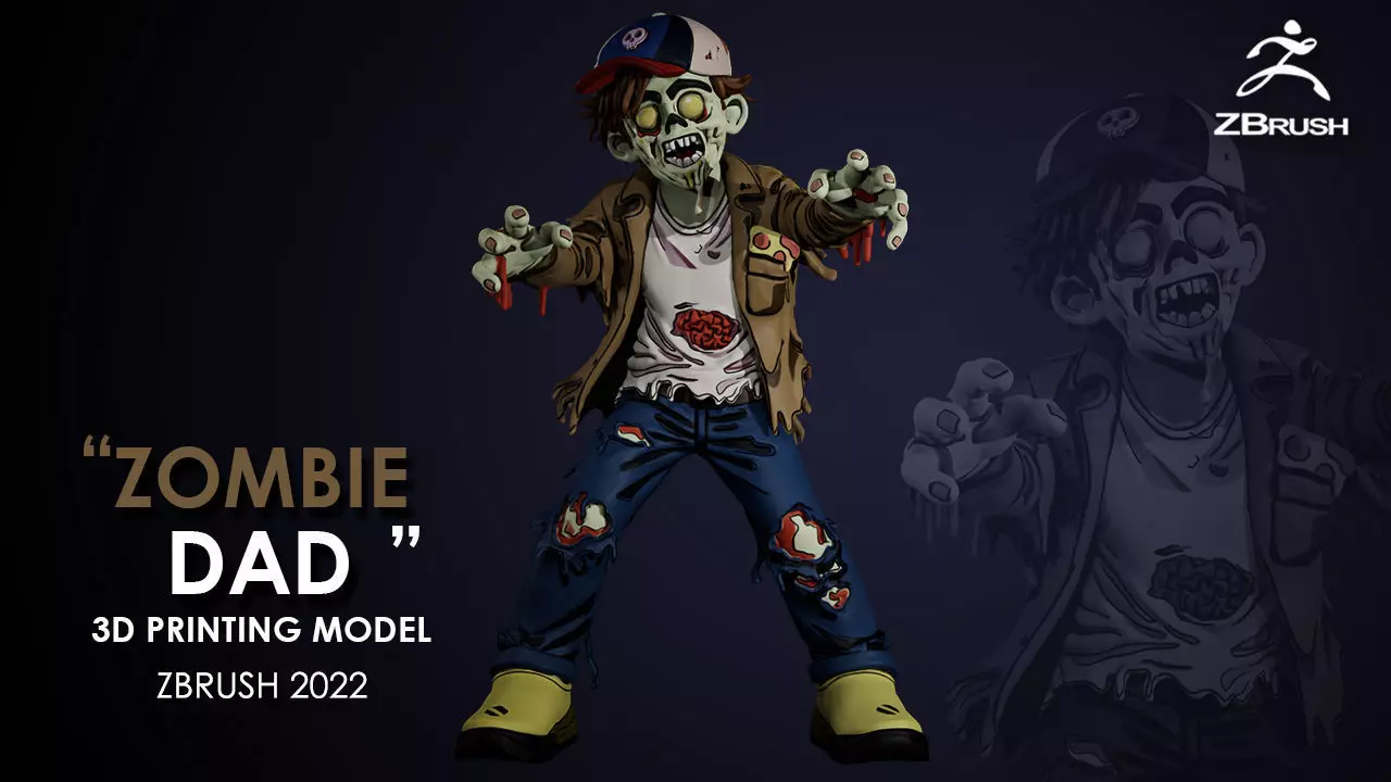 Zombie DAD Character Sculpted for 3D PRINTING 3D print model