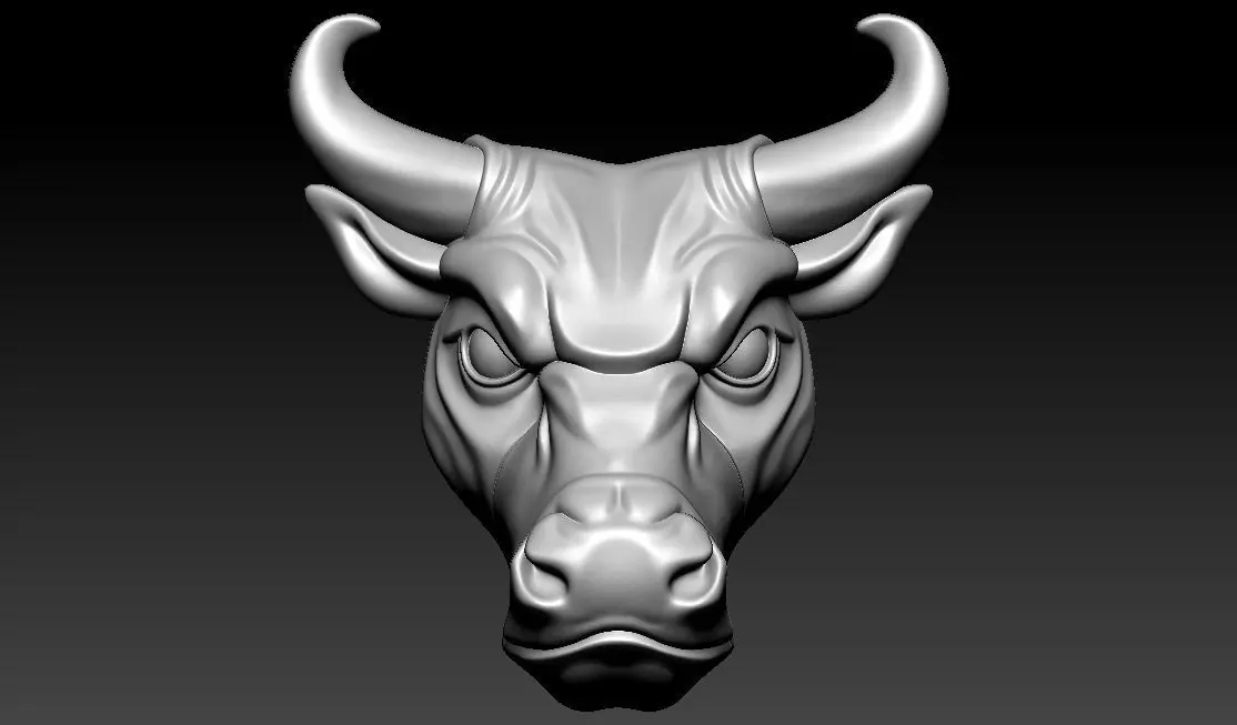 Angry Bull Head Pendant 3D Model STL OBJ Hip Hop Jewelry 3D print model