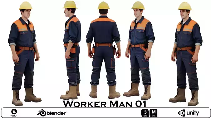 Worker man 01 - not rigged