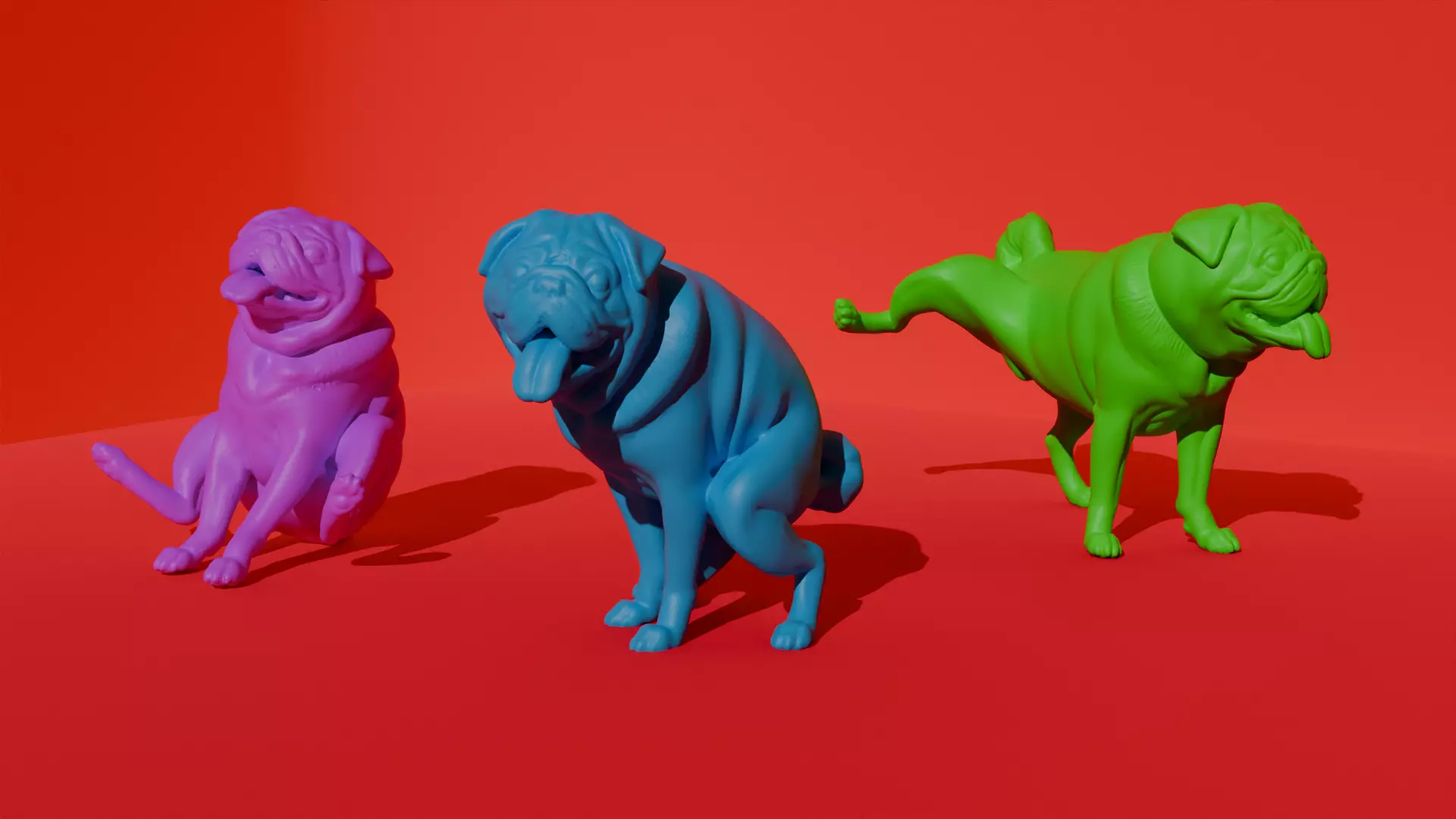 Pug - Pee No Evil - FULL SET 3D print model