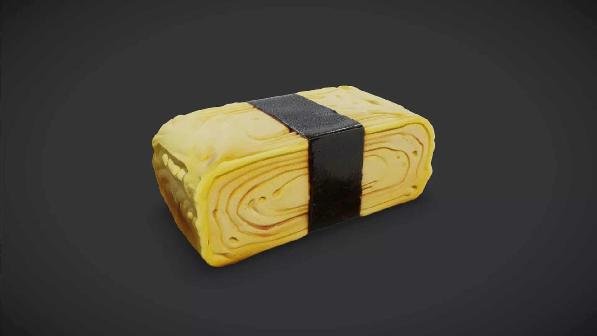Tamagoyaki Japanese Rolled Omelet With Nori 3D model