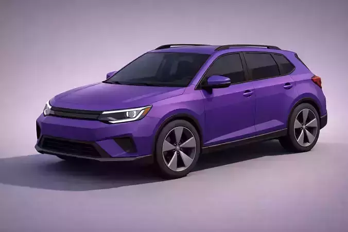 Low Poly Modern Generic SUV Model PBR Texture