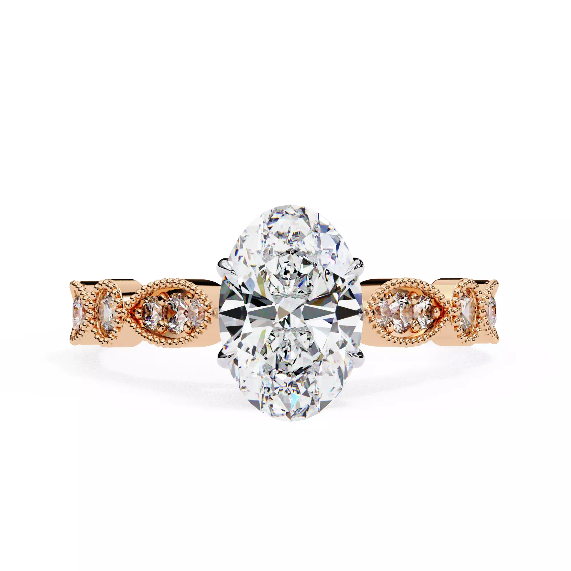 Oval Cut Moissanite Engagement Ring For Her 3D print model