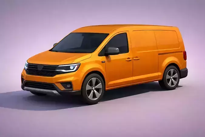 Low Poly Modern Generic Panel Van Model PBR Texture