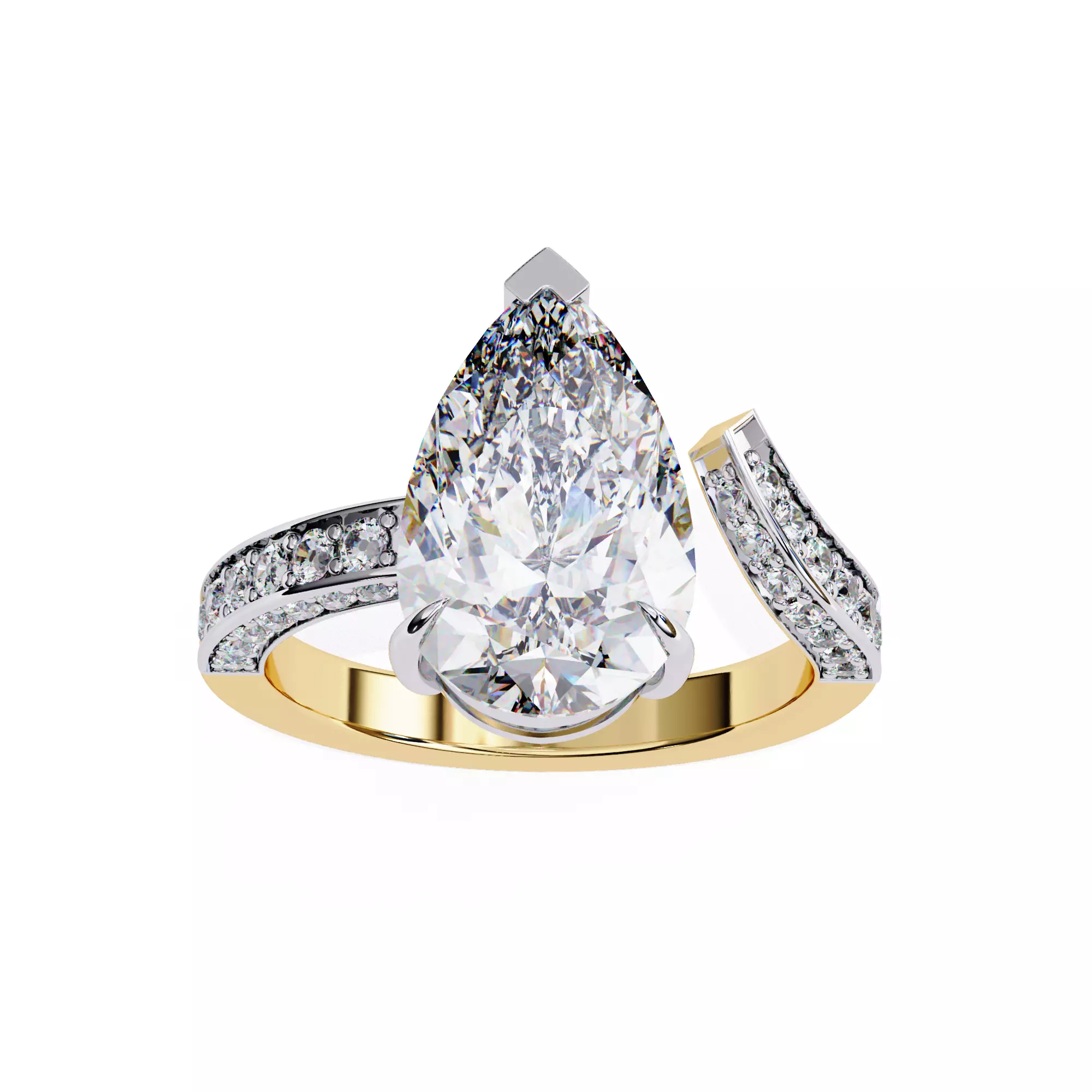 Photorealistic Diamond Ring Jewelry Model 3D print model