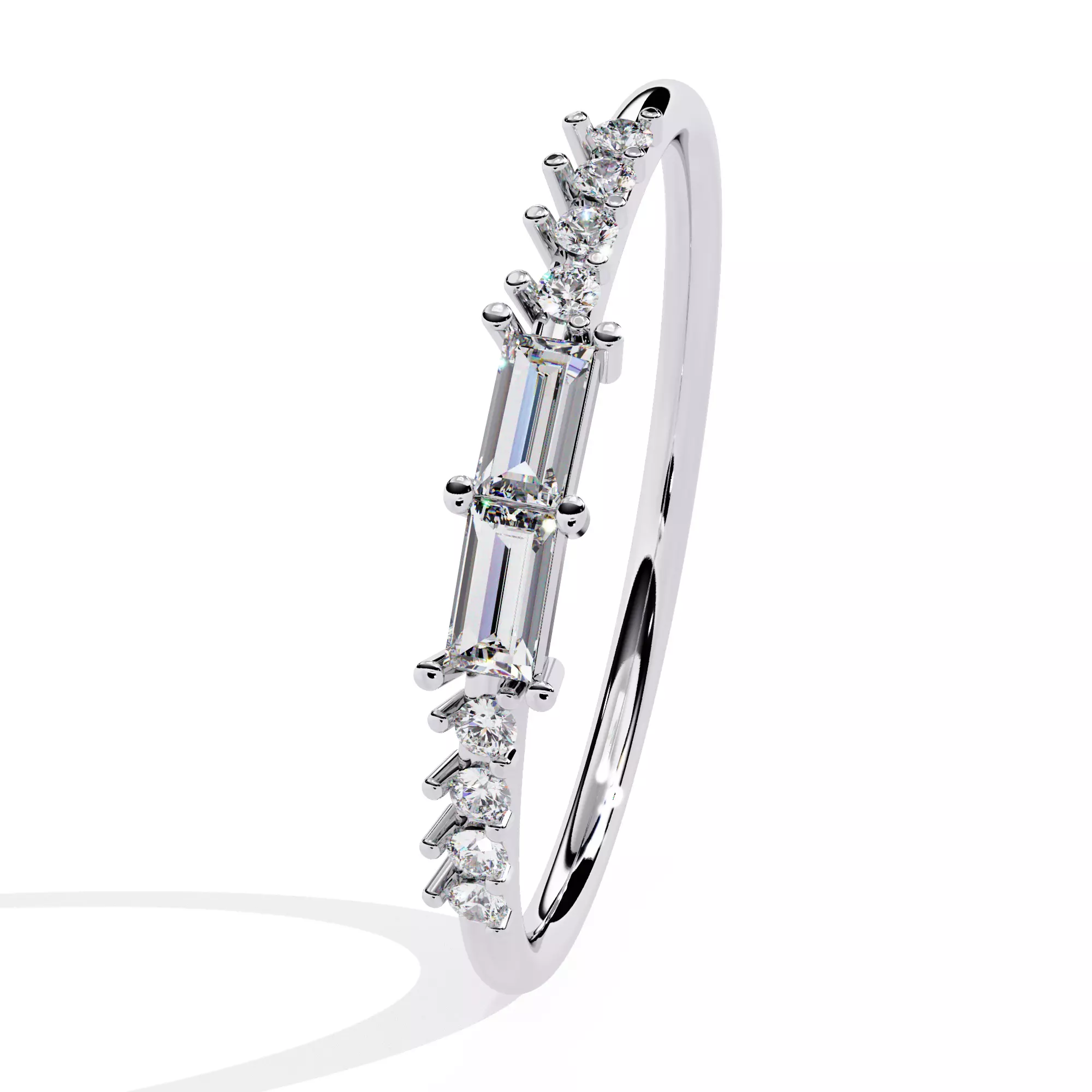 Modern Geometric Diamond Ring CAD Model 3D print model