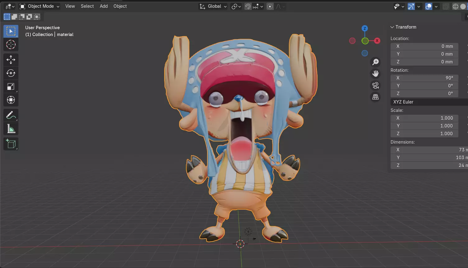 Cute Reindeer Doctor Pirate Chopper 3D print model