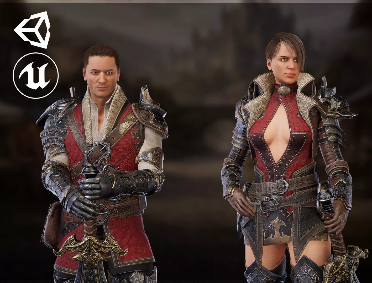 MMO Fighters - Warrior Low-poly 3D model