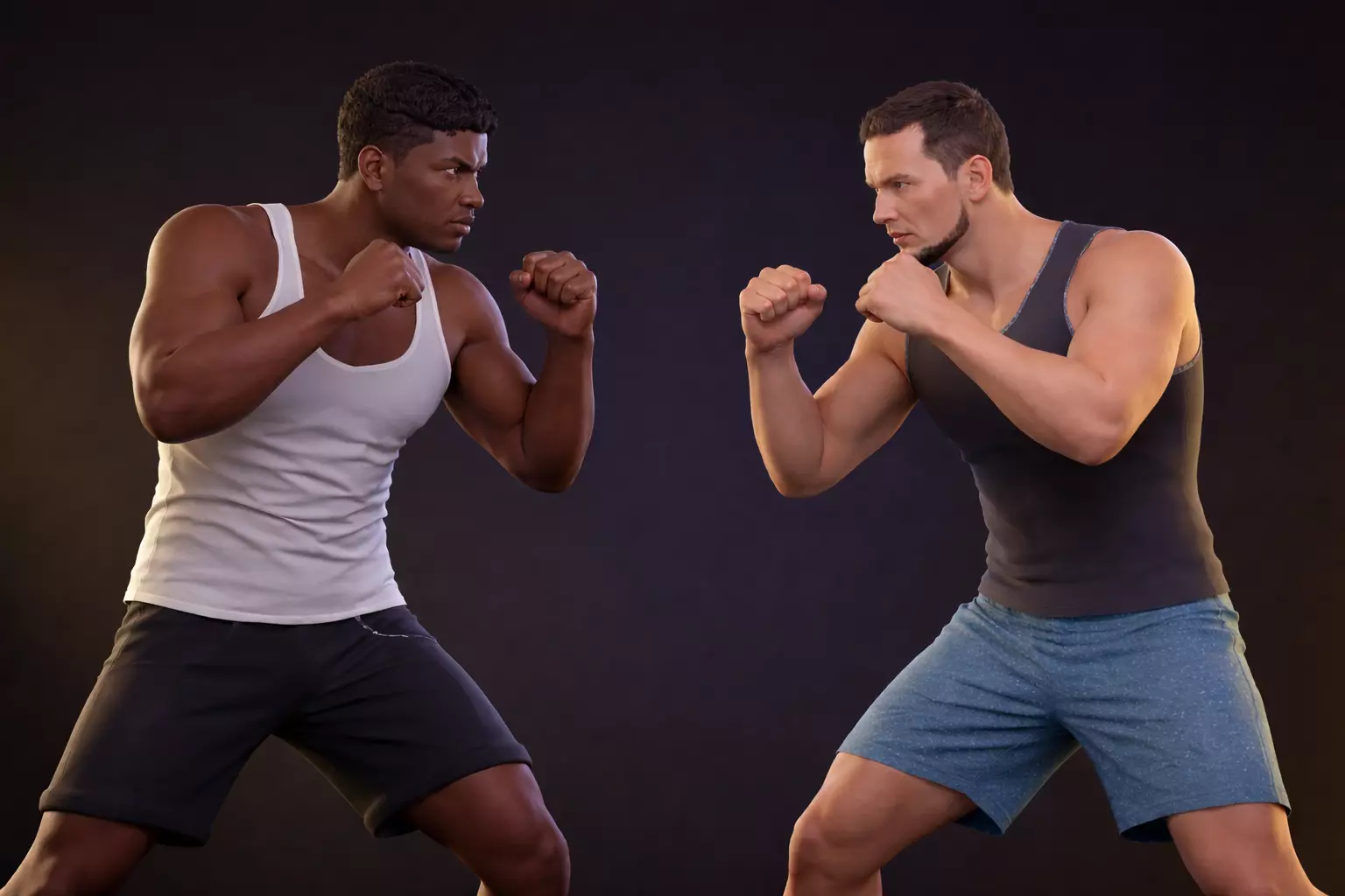 Realistic Male Boxer Characters Fully Rigged Animation Ready 3D model
