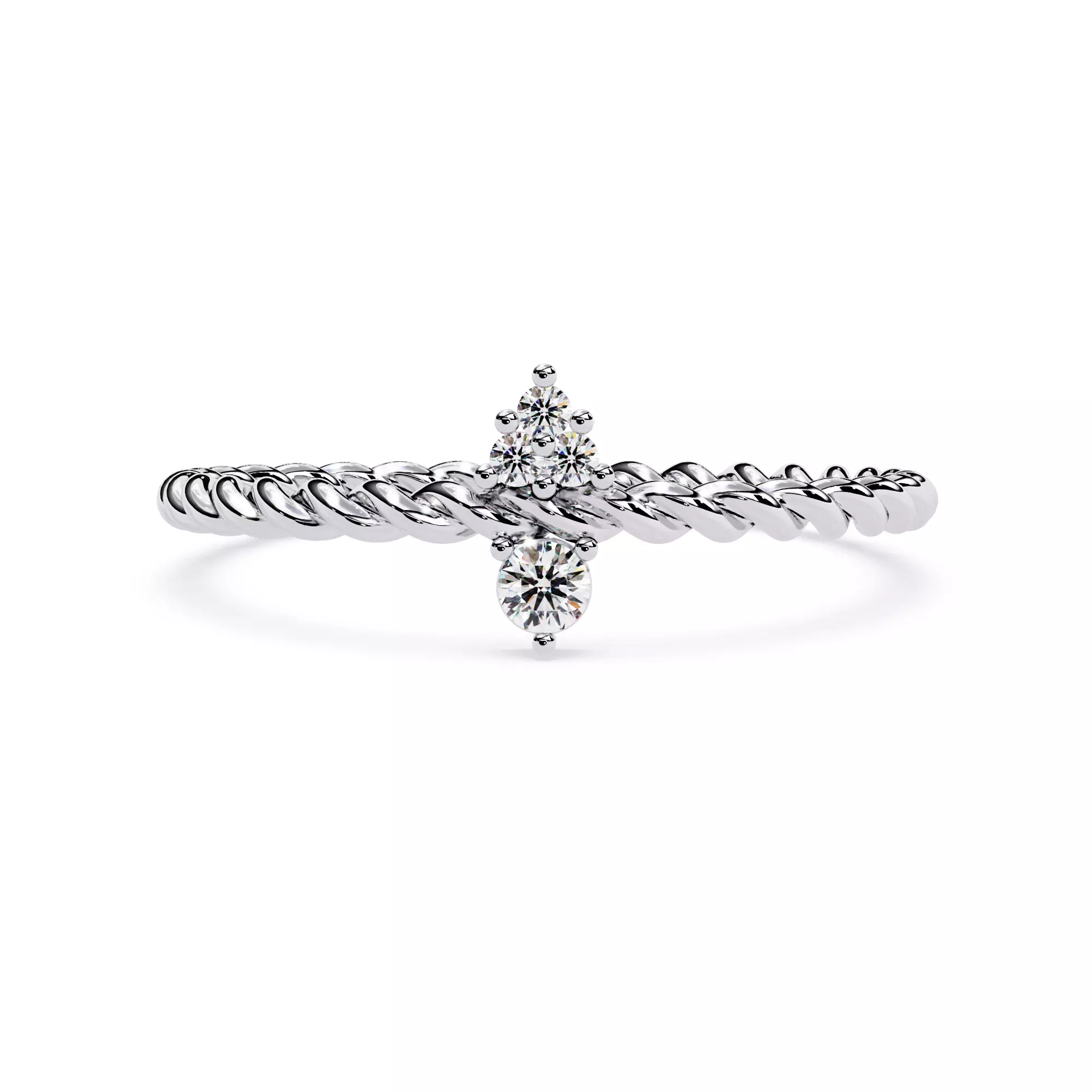 Luxury Layered Diamond Ring CAD STL 3D print model